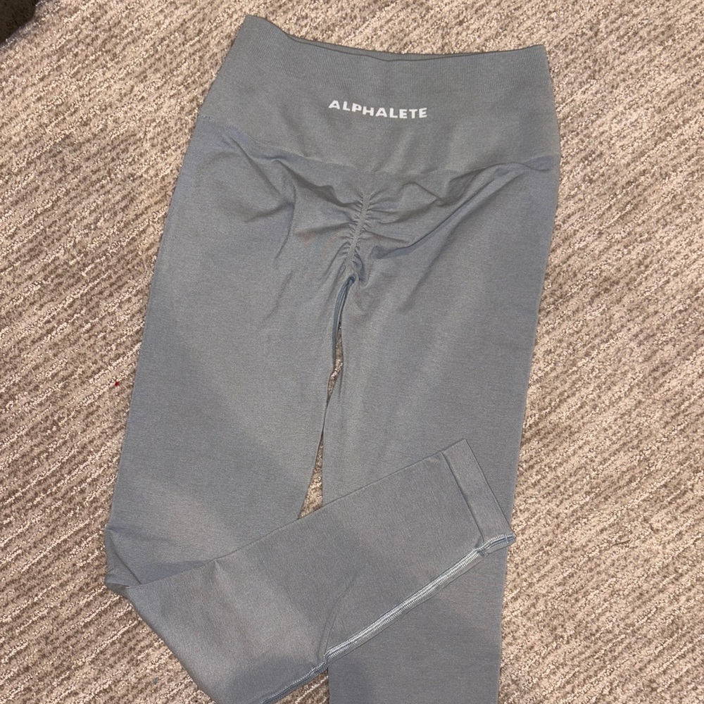 Alphalete Grey/Silver High-Waisted Leggings